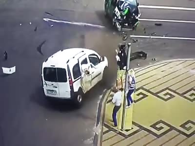 Man Thrown Out of the Vehicle after a Collision 