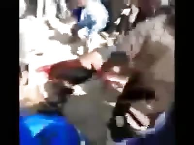 Football Fan Getting Brutally Beaten to Death by Rival Fans