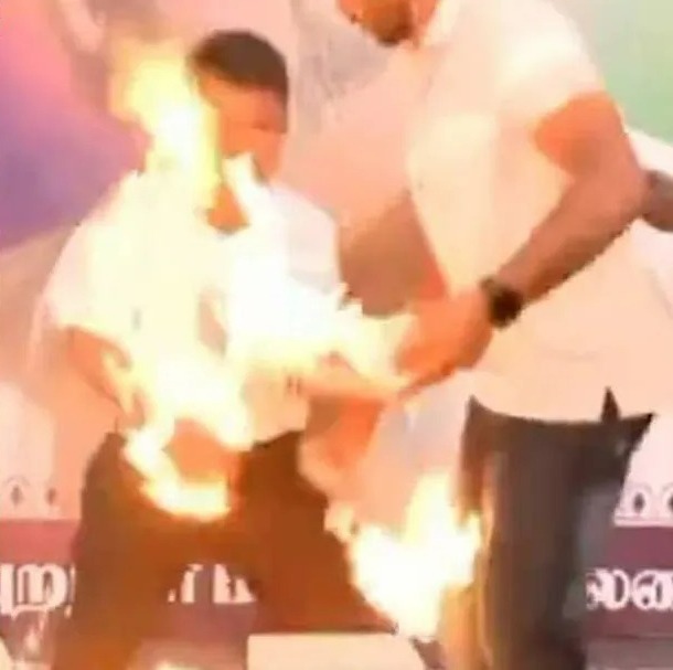Boy Catches Fire at Actor Vijay's Birthday Celebration in Chennai