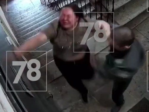 Russian man brutally beat his girlfriend and threw her down the stairs