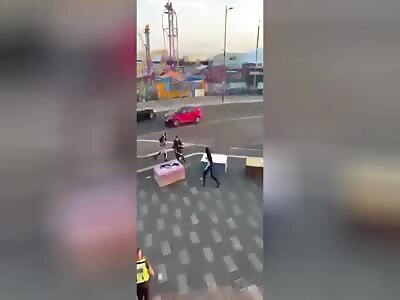 Machete fight at the seaside