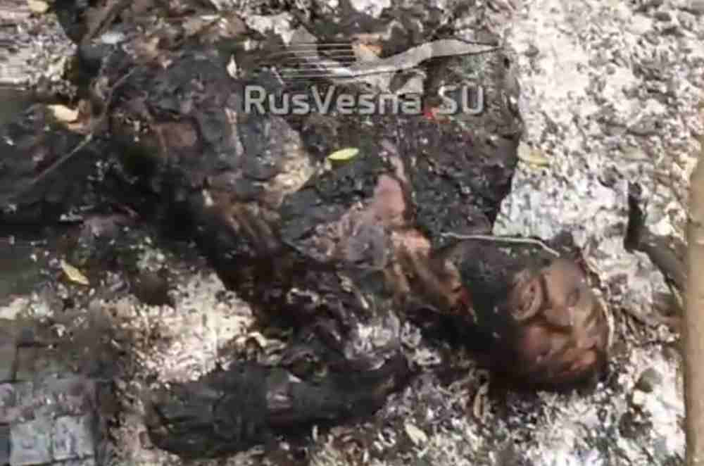 Ukrainians burned to death after an attack by the Tos-1 system. 