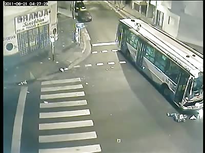 MAN EJECTED FROM BUS IN AN ACCIDENT