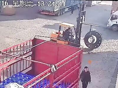 Never Stand Near A Forklift while It's lifting a load