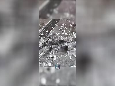 Cemetery of destroyed Russian equipment in Kursk