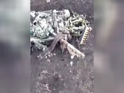 Russian soldiers fleeing from a drone