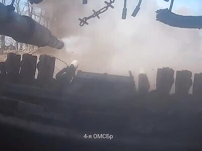 Russian tank crew storms enemy positions near Chasov Yar pt.2