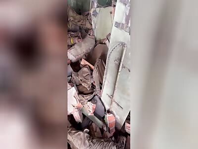 the aftermath of Russian artillery