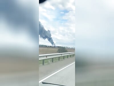 Belaya airfield is still burning