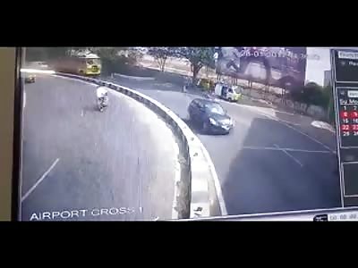 Freak moped accident