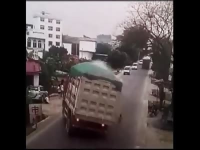 WOW: Little Boy Causes Crazy Accident in China!