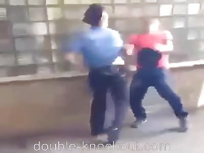Uncooperative guy gets knocked out by russian cop