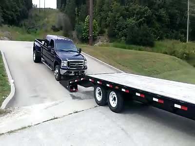 How NOT To Load a Pickup Truck on a Trailer