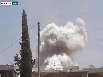 Syria. Airstrike Russian Air Force by terrorists in Haiyang village , a suburb of Aleppo