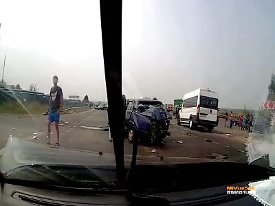 Epic dash cam crash