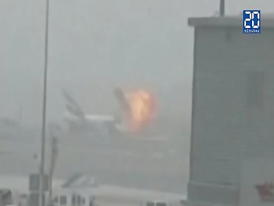Emirates Airline Plane Catches Fire After Landing at Dubai