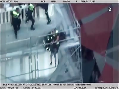 Heli-Cam shows Footage of Rescuing a Dangling Suicidal Man in Spain