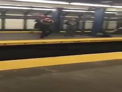 Girl Thinks She,Can Fly Jumps And Break Her Face In Nyc Subway