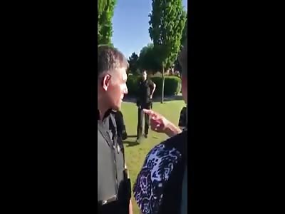 Police rugby tackling teen girl and other youngsters in park melee