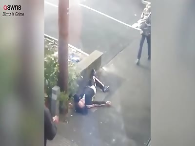 Shocking footage shows woman being kicked in the face by thug
