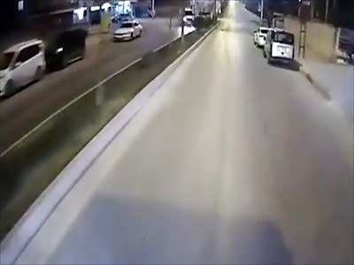 Amazing footage captures Van go flying into bus injuring 15