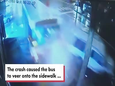 It's sparking!' yelled pedestrian after city bus smashed into SUV 