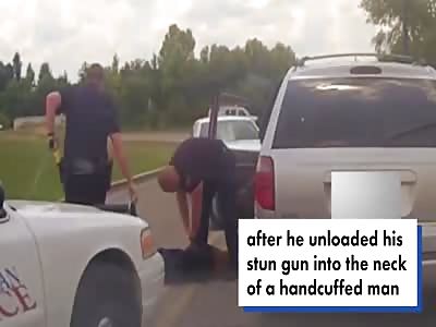 Hothead cop fired after shooting stun gun into handcuffed manâ€™s neck