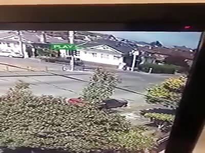 Home Surveillance Video Captures Horrific Motorcycle Accident