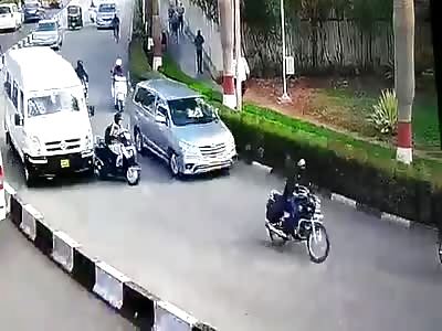 Shocking accident clip in Bangalore tech park