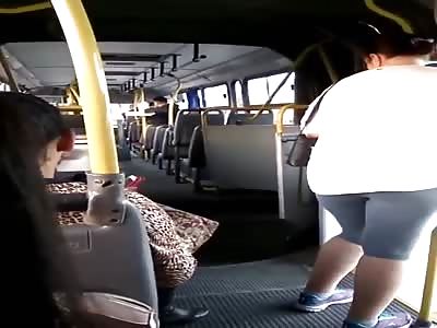 City bus rips in half while driving along.