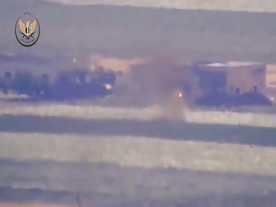 Destroying a tank of Syrian regime with an anti-tank missile