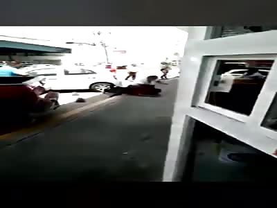Brutally Beating his Wife in the Street
