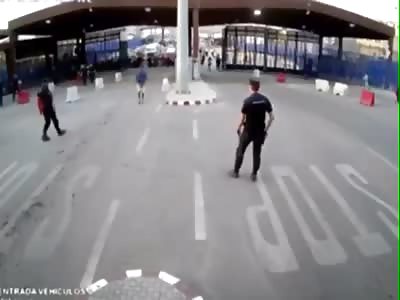 Stoping a guy with a knife.