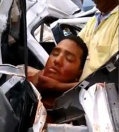 Brutal Aftermath of Colombian Car Wreck.