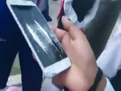 young school girls snorting cocaine in street