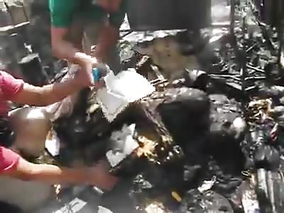 Protester Burned Alive .. Turned to Ashes