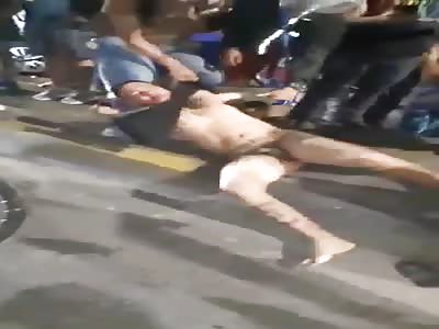 Brutal beating of naked thief 2