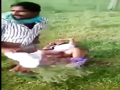 Indian couple get caught fucking outdoor 