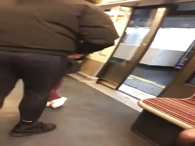 French young man punch American woman in Paris subway 