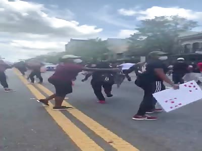 Pickup truck driver plows through protesters in Tallahassee, Florida 