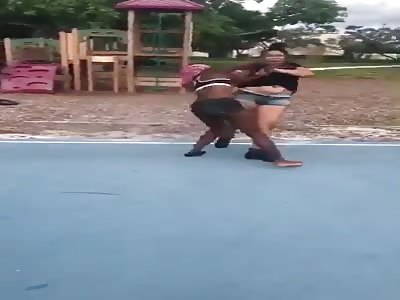 Fat ass Latina gets hard beating from skinny black girl