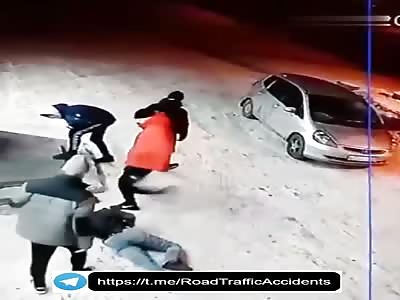 Russian Thugs Savagely Beat Store Owner (Curb Stomp)