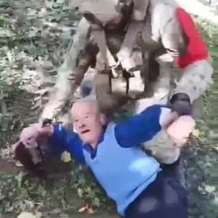 Old Man Gets Throat Slit By Azerbaijani Soldiers