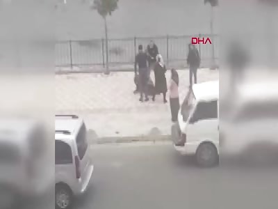 Turkish couple beating man with iron bars after sexual harrassment.