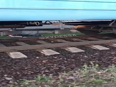 pedestrian ran across the crossing and got hit by a train