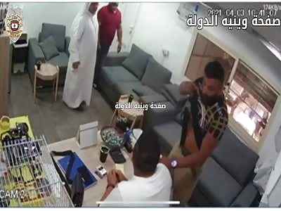 Kuwaiti criminal attacking Lebanese business man in his office 