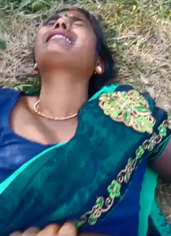 Crying Indian woman molested in forest 