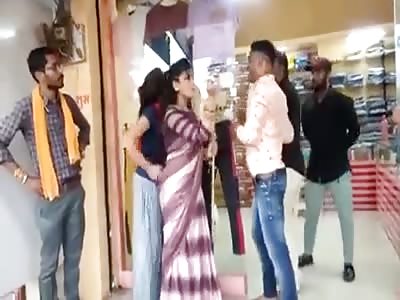 Two Indian stupid women gets beating for attacking man with stick 
