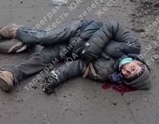 Shattred bodies of ukranian civilian killed after Russian Air strike 