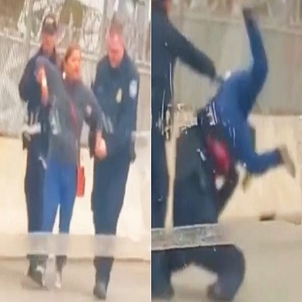 Woman Gets Body Slammed Near The Mexico Border After Punching A Cop In The Face